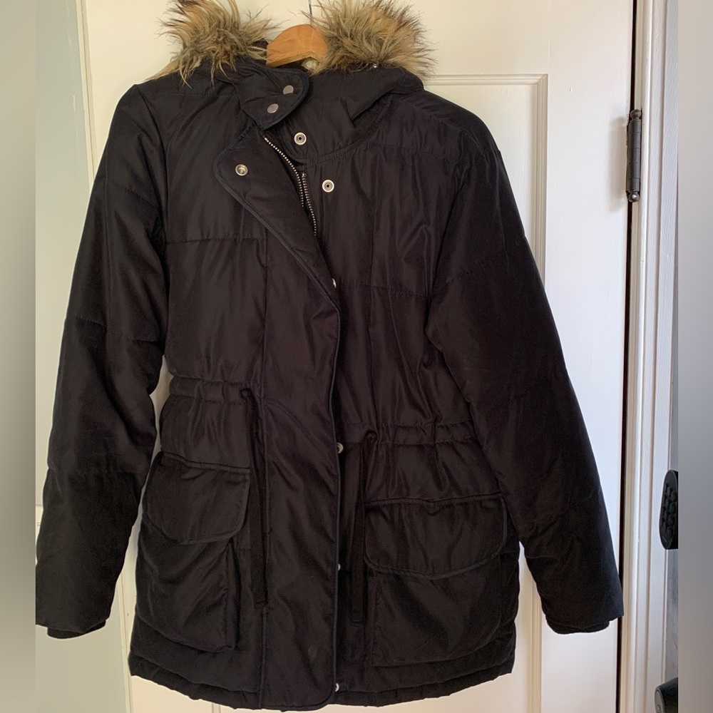 Abercrombie & Fitch Faux Fur Hooded Puffer